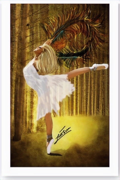 "Enchanted Grace" by Lorie Fossa Whimsical Ballerina Enchanted Forest Print
