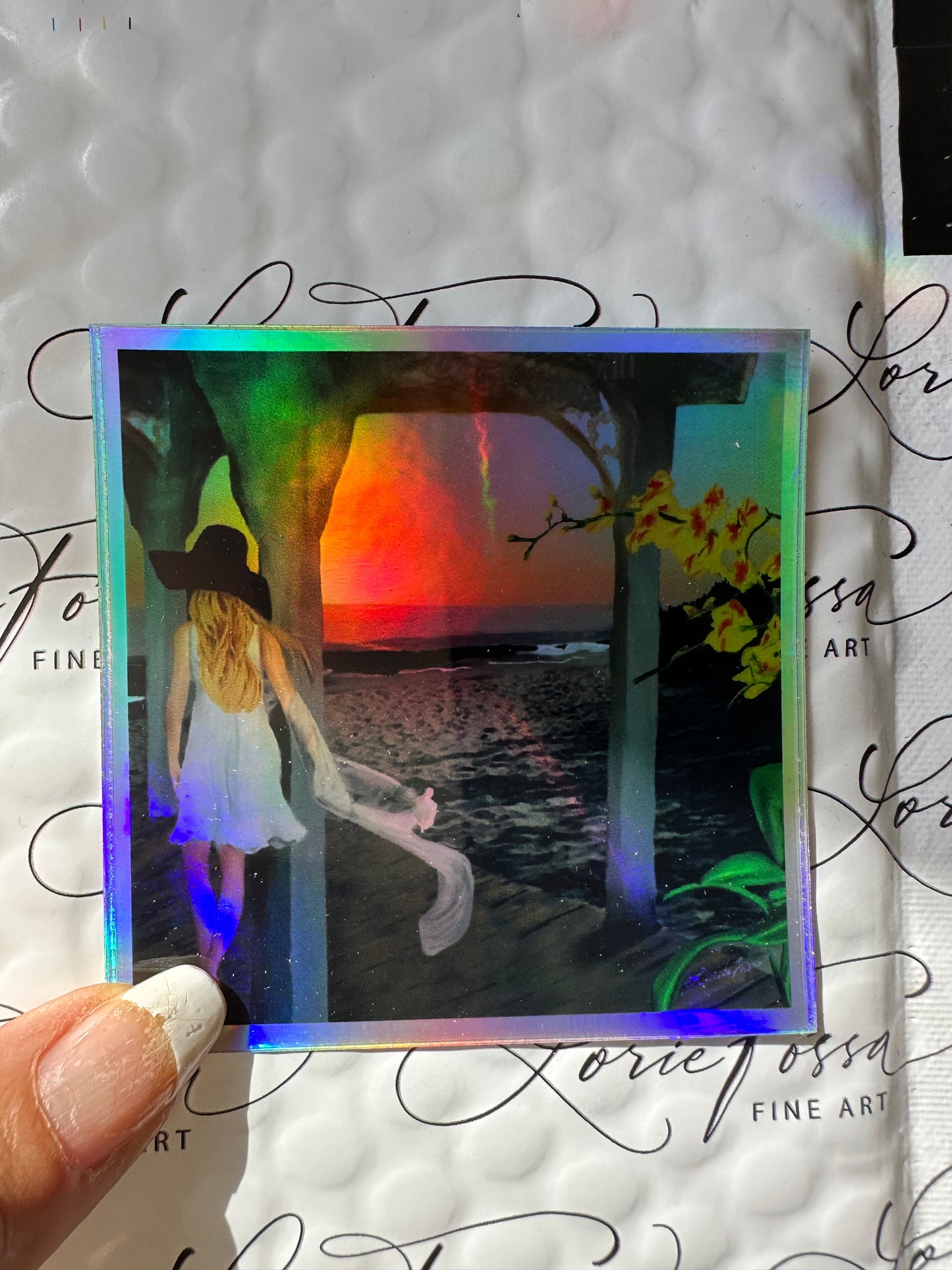 Hologram Sticker "Whispers of Serenity" by Lorie Fossa