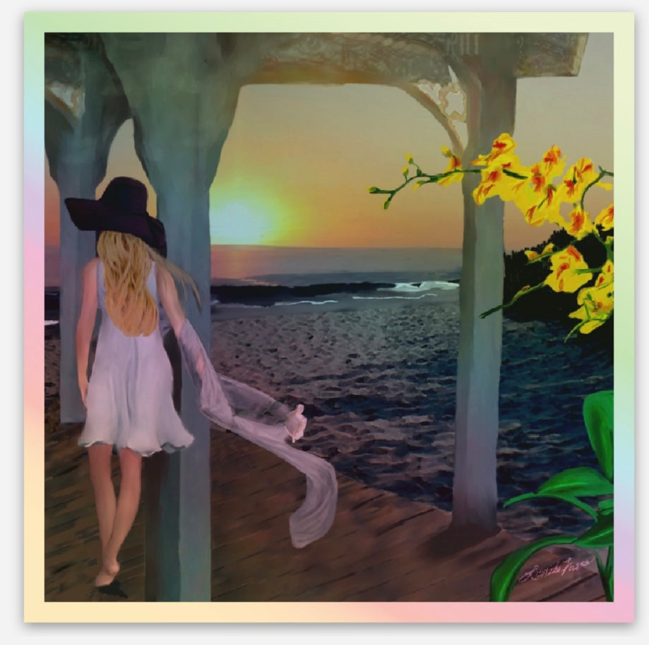 Hologram Sticker "Whispers of Serenity" by Lorie Fossa