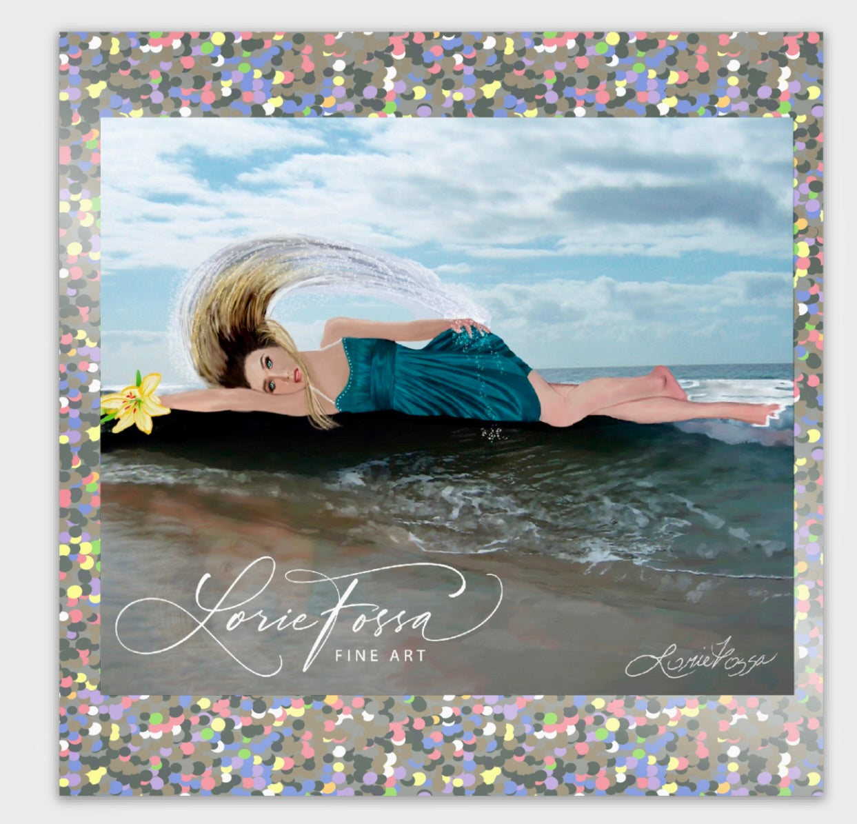 "Serenity in Motion" by Lorie Fossa-Peaceful Beach Art Sticker