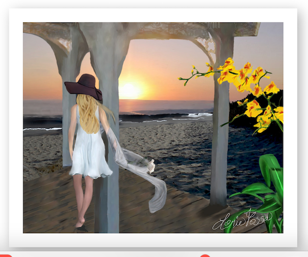 "Whispers of Serenity" by Lorie Fossa Fine Art Giclee Print - Peaceful Beach Art