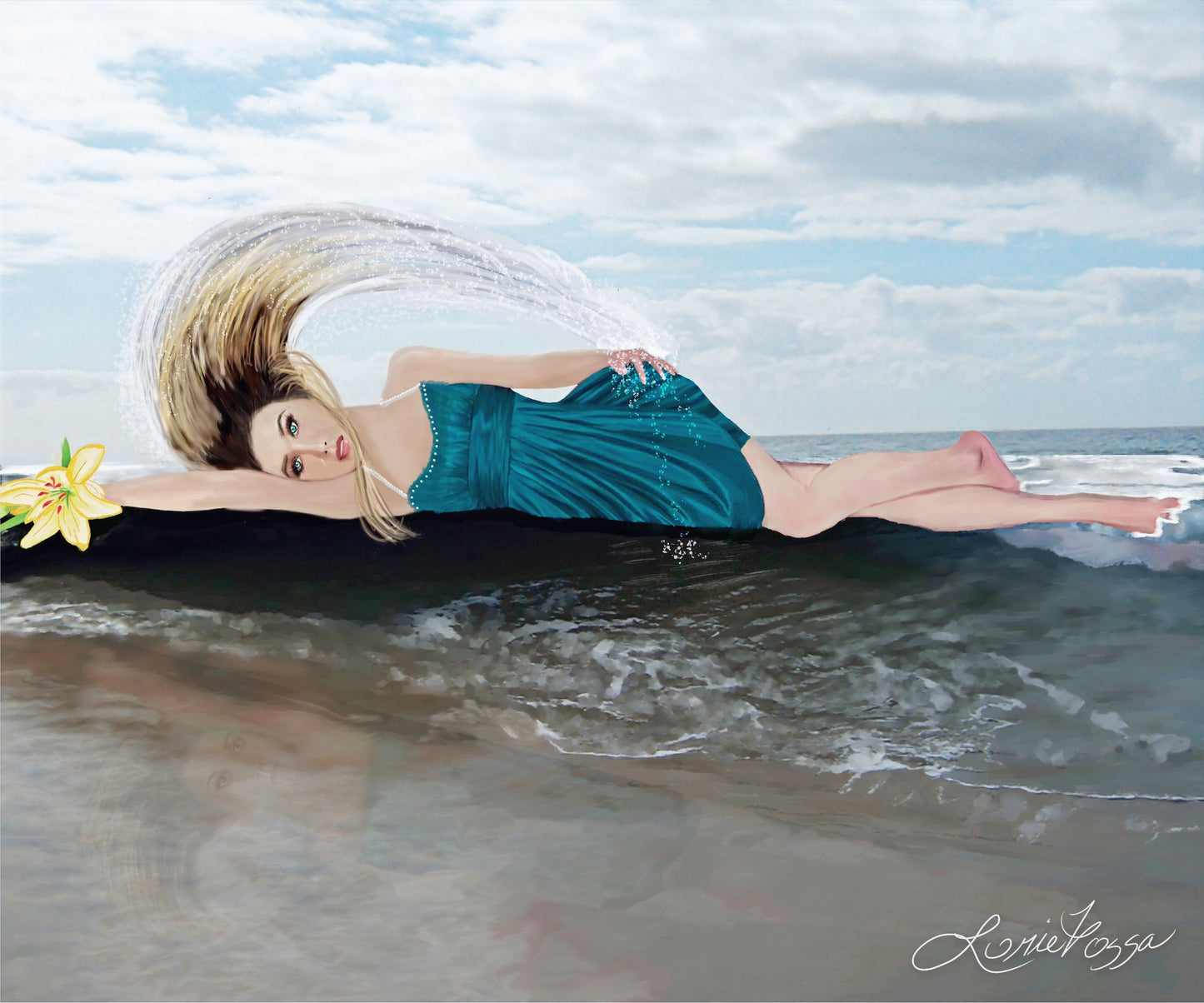 "Whispers of Serenity" by Lorie Fossa Fine Art Giclee Print Peaceful Beach Art